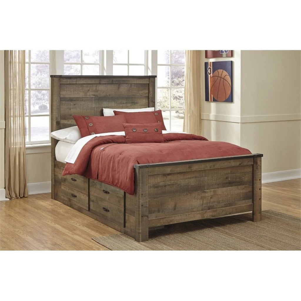 Ashley Furniture Trinell Full Panel Bed with Underbed Storage Brown D912