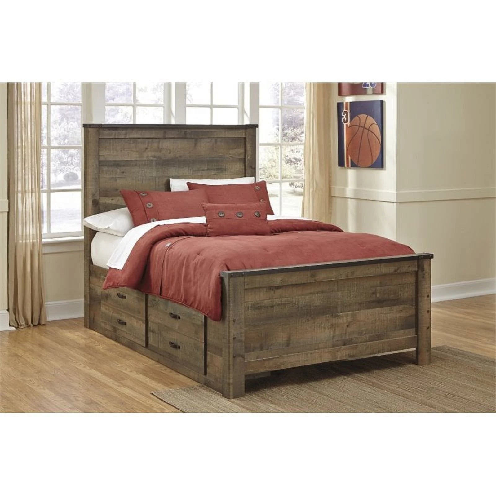 Ashley Furniture Trinell Full Panel Bed with Underbed Storage Brown D912