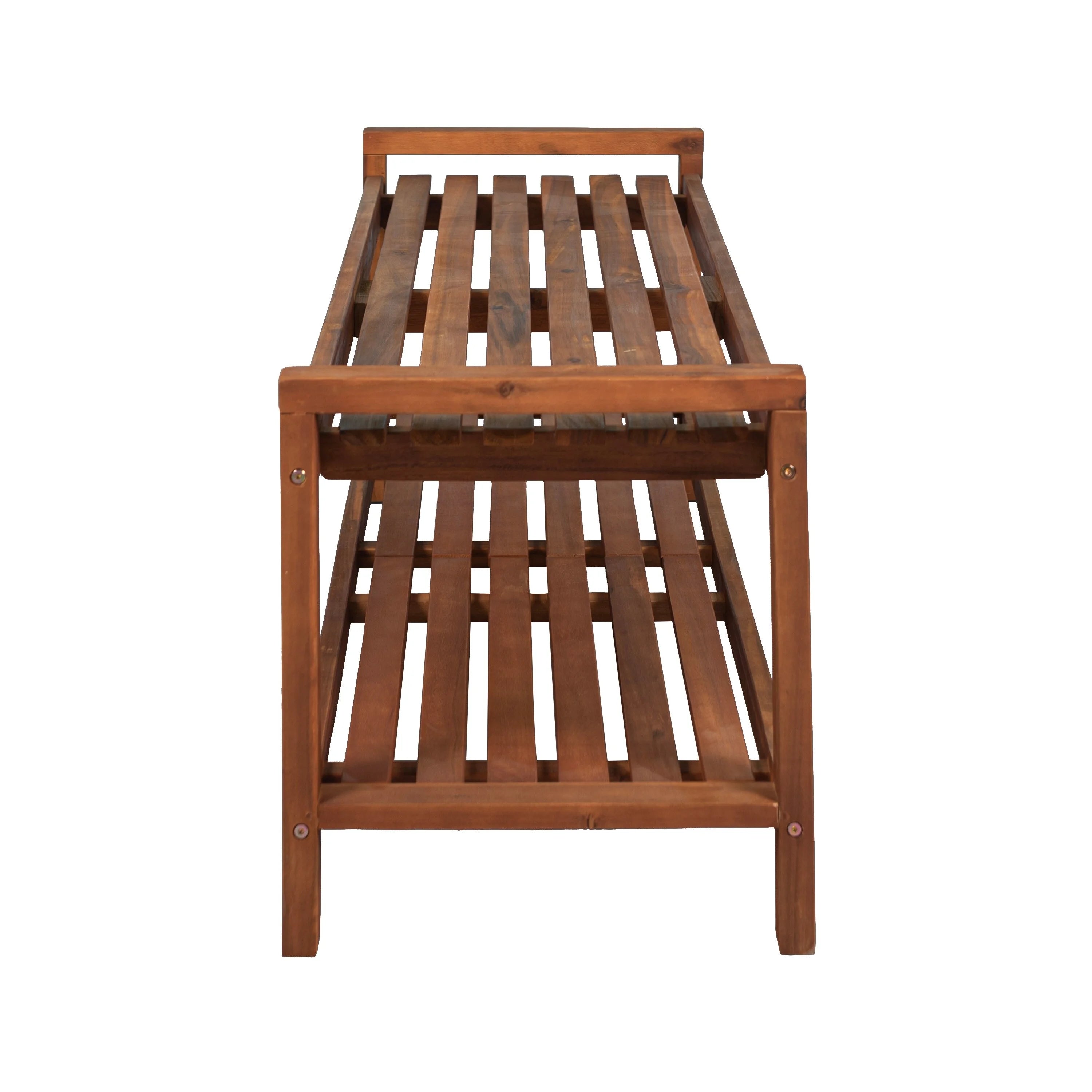 JONATHAN Y Lutyens 50.8" 3-Seat Acacia Wood Outdoor Patio Bench, Teak C32069