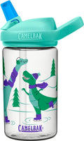 CamelBak Eddy+ 14 oz Kids Water Bottle with Tritan Renew – Straw Top, Leak-Proof When Closed, Ice Skating Dinos