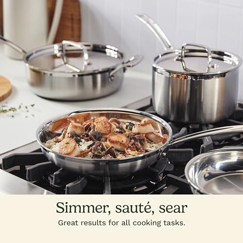 Cuisinart 12 Piece Cookware Set, Triple Ply, Silver G966565