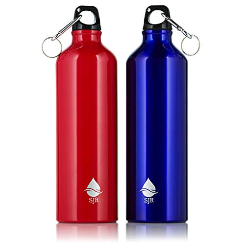 SJR 750ml Lightweight Aluminium Water Bottle with Karabiner, BPA Free (Blue) M46700
