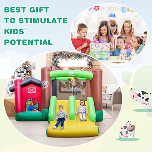 BOUNTECH Inflatable Bounce House with Dual Slides and Ball Pit E58783