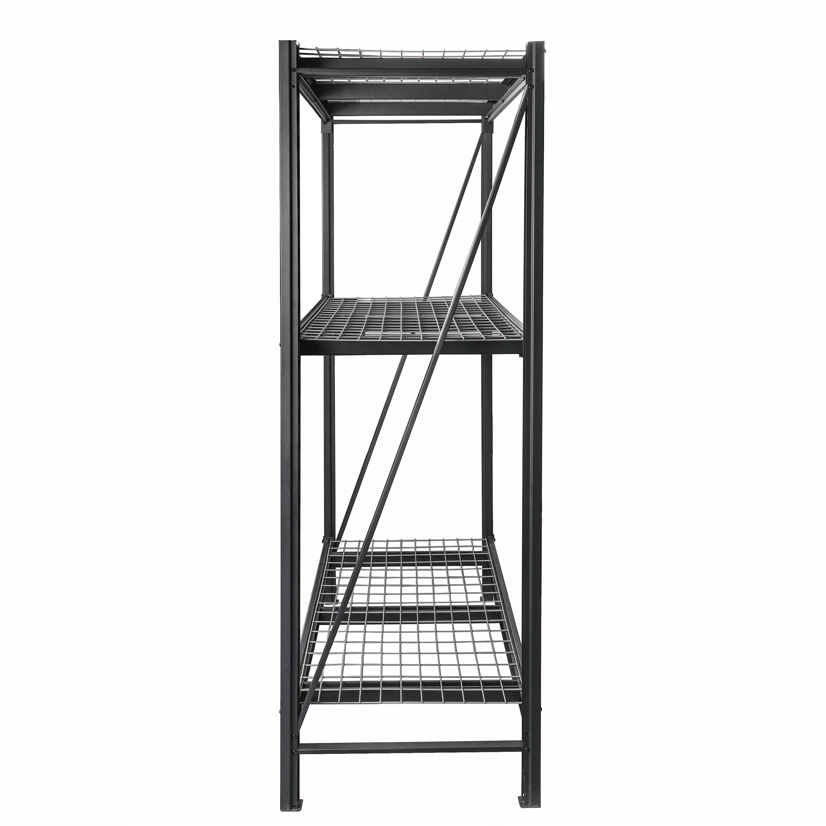WORKPRO Steel 3-Tier Storage Shelf Unit 72" H x 77" W x 24" D, Black L948397