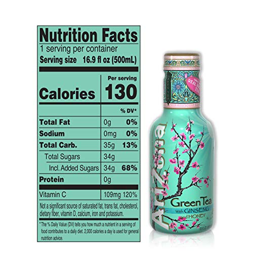 AriZona Low Calorie Diet Green Tea, 16.9 Fl Oz (Pack of 20) P267