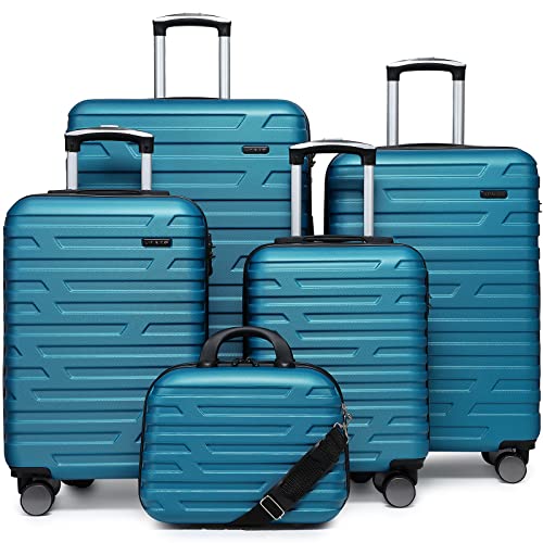 LARVENDER Luggage 5 Piece Sets, Expandable Luggage Sets Clearance, Suitcases with Spinner Wheels, Hard Shell Luggage Carry on Luggage Set with TSA Lock (White)