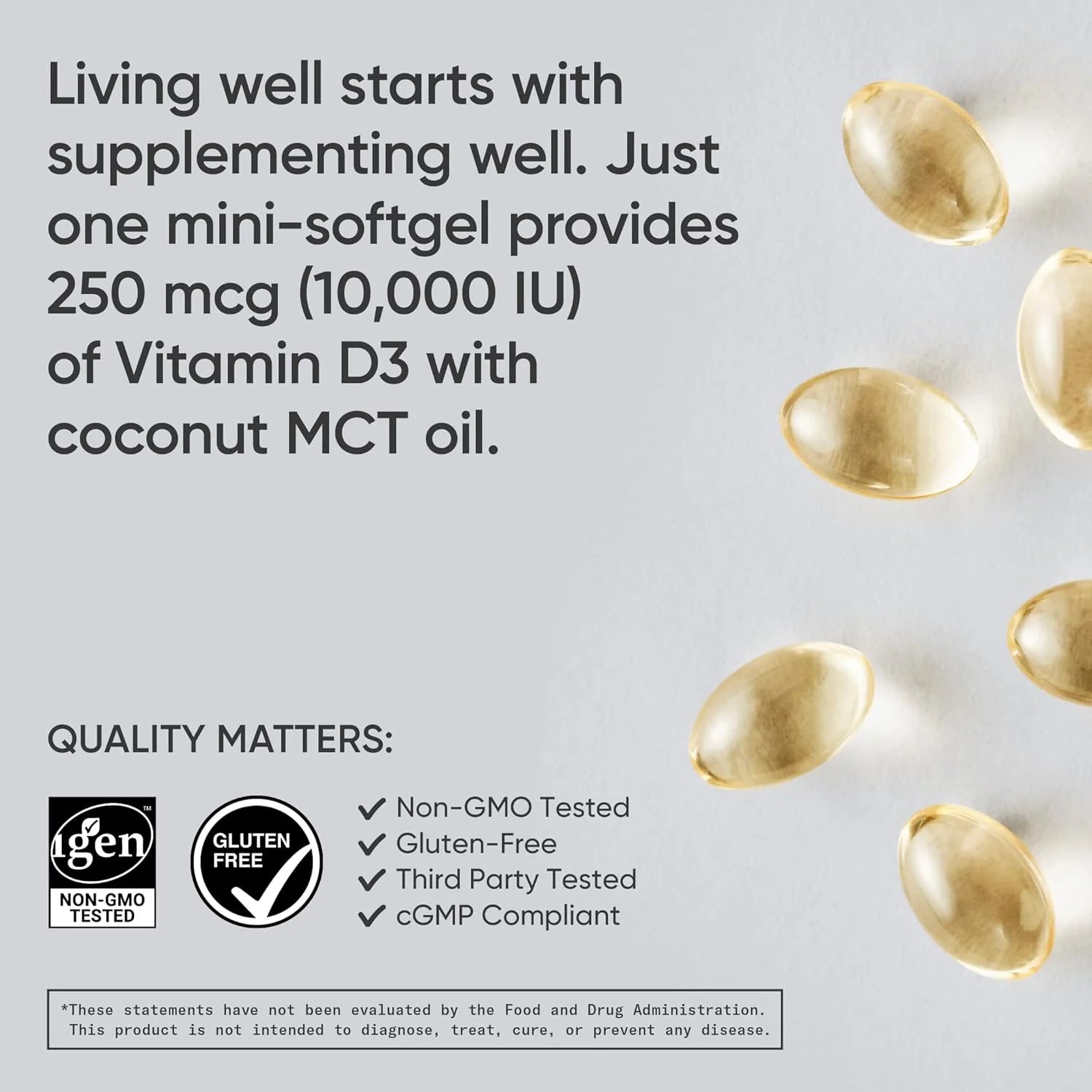 Sports Research Vitamin D3 10,000 IU with Coconut MCT Oil, 120 Liquid Softgels H5210