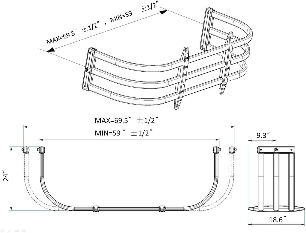 Truck Bed Extender for Ford F-150, Dodge Ram 1500 2500 3500 E5728