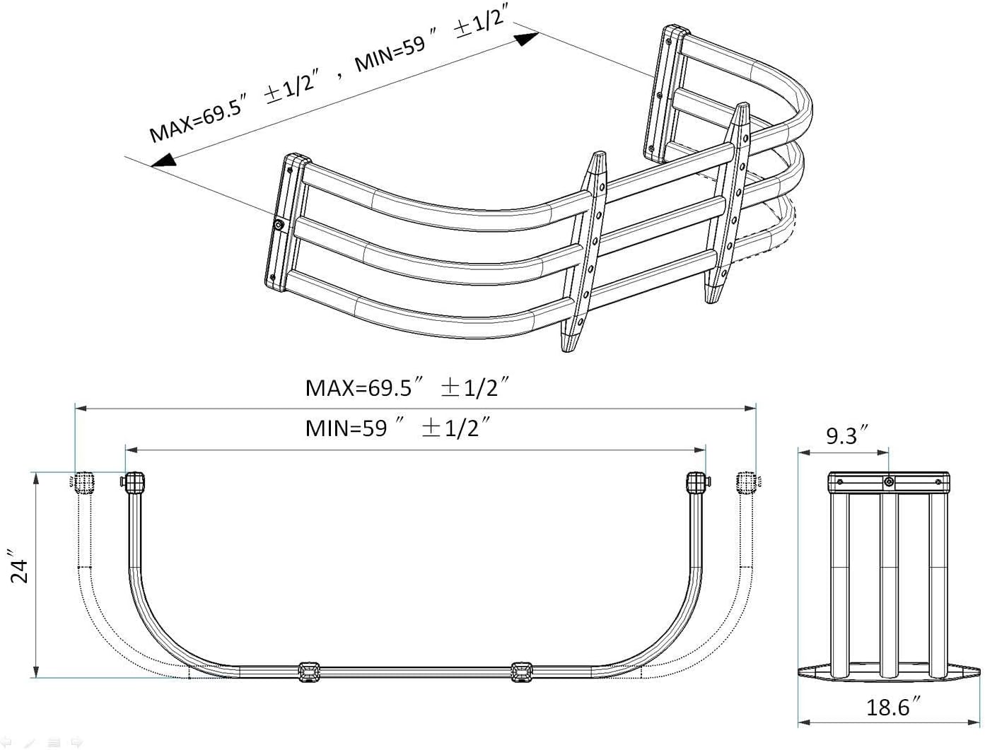 Truck Bed Extender for Ford F-150, Dodge Ram 1500 2500 3500 E5728