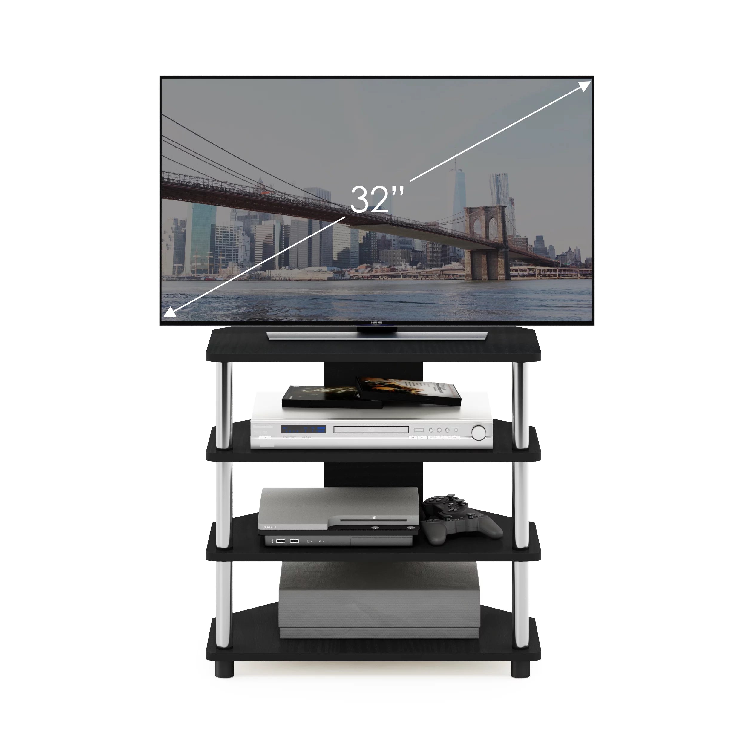 Furinno Econ 4-Tier Petite TV Stand, Americano C19812