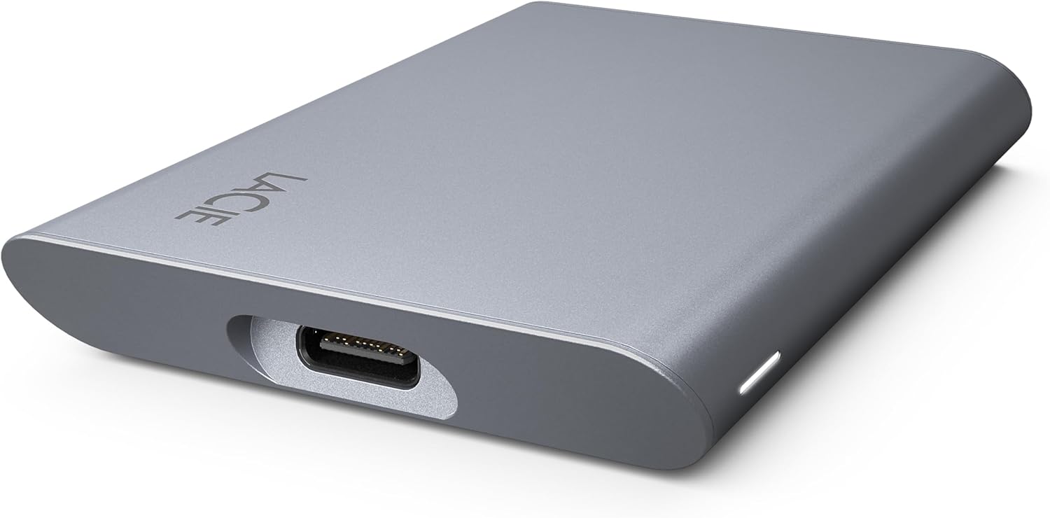 LaCie Mobile Drive SECURE 2TB Portable SSD - Space Grey, USB-C 3.2 R636