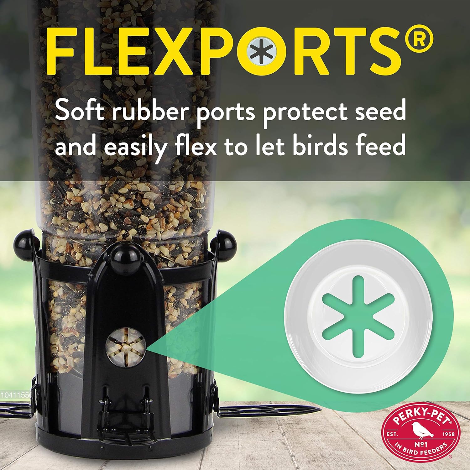 Perky-Pet 333-1SR Squirrel-Be-Gone Max Large Wild Bird Feeder with Flexports, Weight-Activated Perches J5114