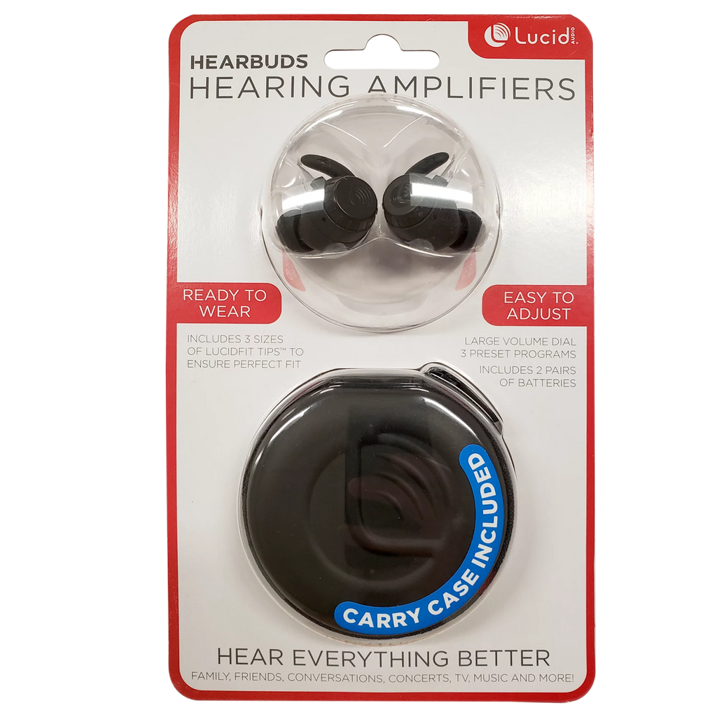 Lucid Audio HearBuds PSAP Hearing Amplifiers for Adults, Seniors - Black L54546