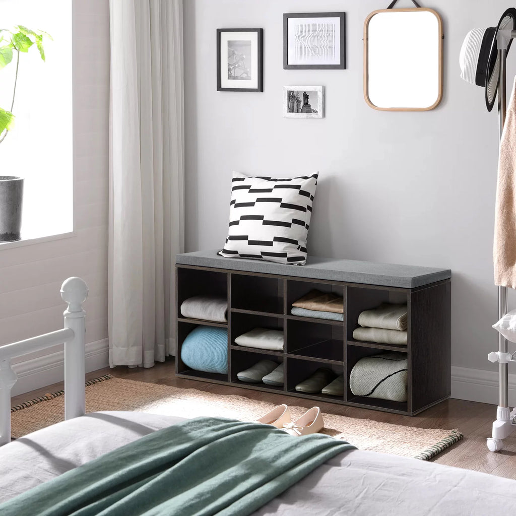 Shoe Bench Storage Organizer with 3-Tier Adjustable Shelves C33516