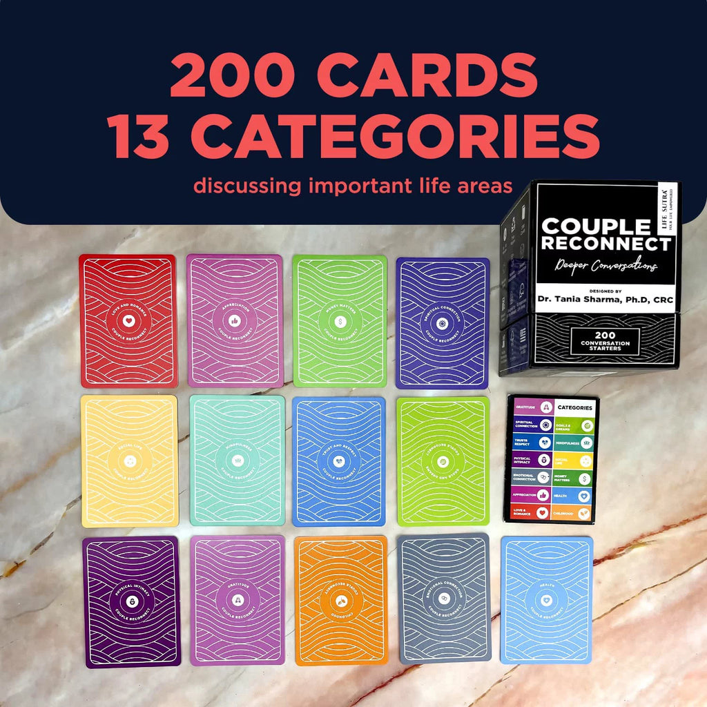 Life Sutra Couple Reconnect Game - 200 Conversation Cards for Married Couples G56950