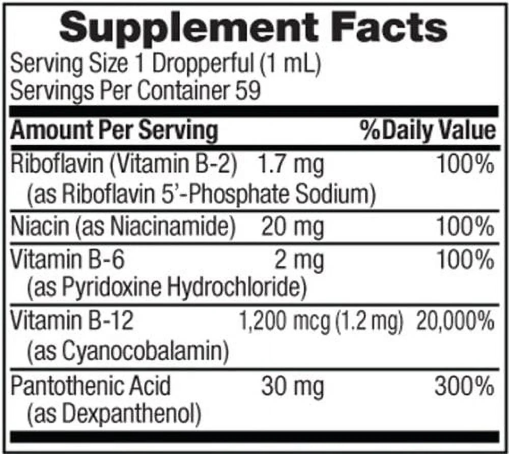 Nature's Bounty Vitamin B Complex with B-12 Sublingual Liquid, 2 oz (4 Pack) D139