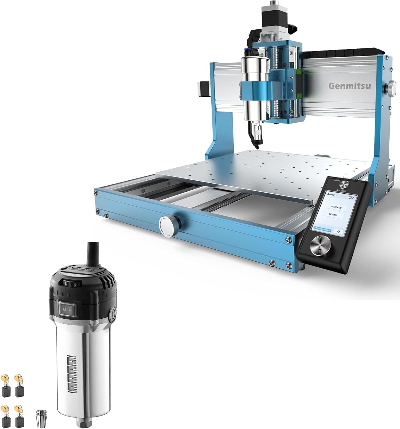 Genmitsu 3030-PROVer MAX CNC Router Machine + 710W CNC Spindle Motor with 65mm Diameter
