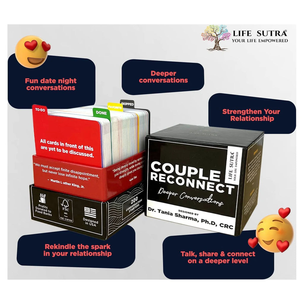 Life Sutra Couple Reconnect Game - 200 Conversation Cards for Married Couples G56950