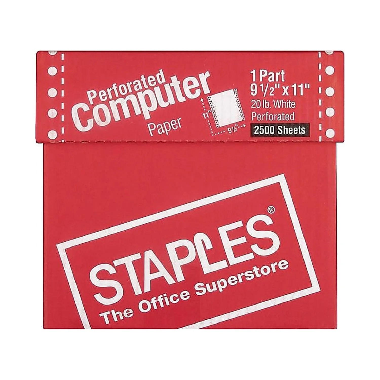Staples 9.5" x 11" Continuous Paper 20 Lbs. 2500 Sheets I9759