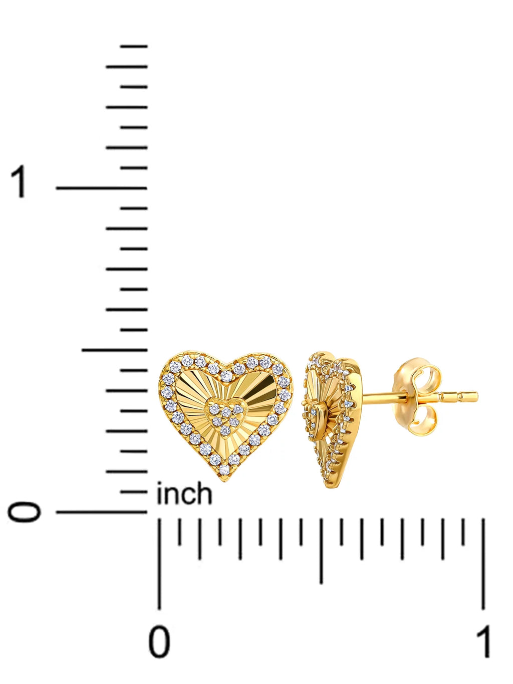 JS Jessica Simpson Women’s Sterling Silver CZ Heart Stud Earring F792920