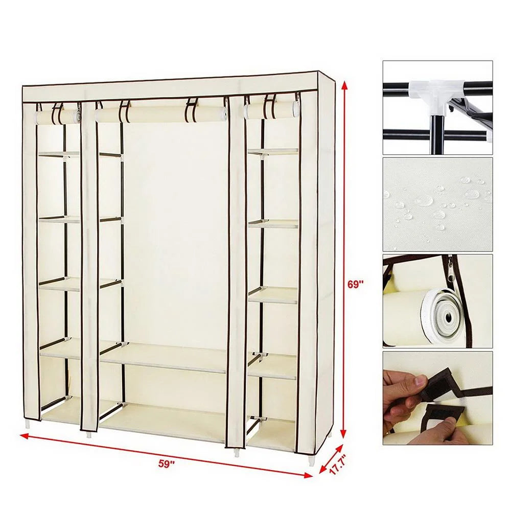 Zimtown 69" Portable Heavy Duty Clothes Closet Wardrobe U979