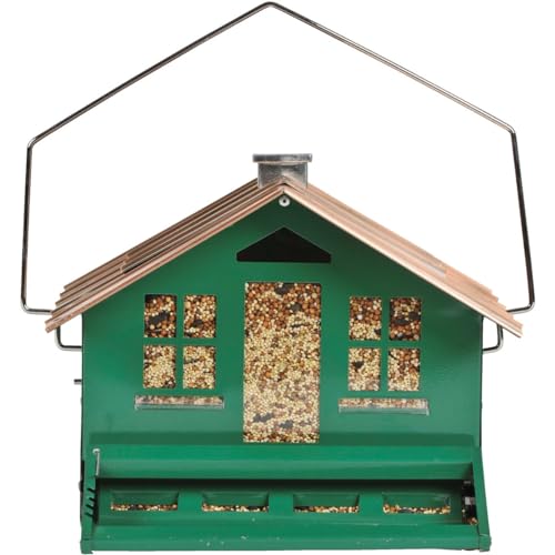 Perky-Pet Squirrel-Be-Gone II Bird Feeder with Chimney, Weight-Activated Perches, 8lb Capacity T117