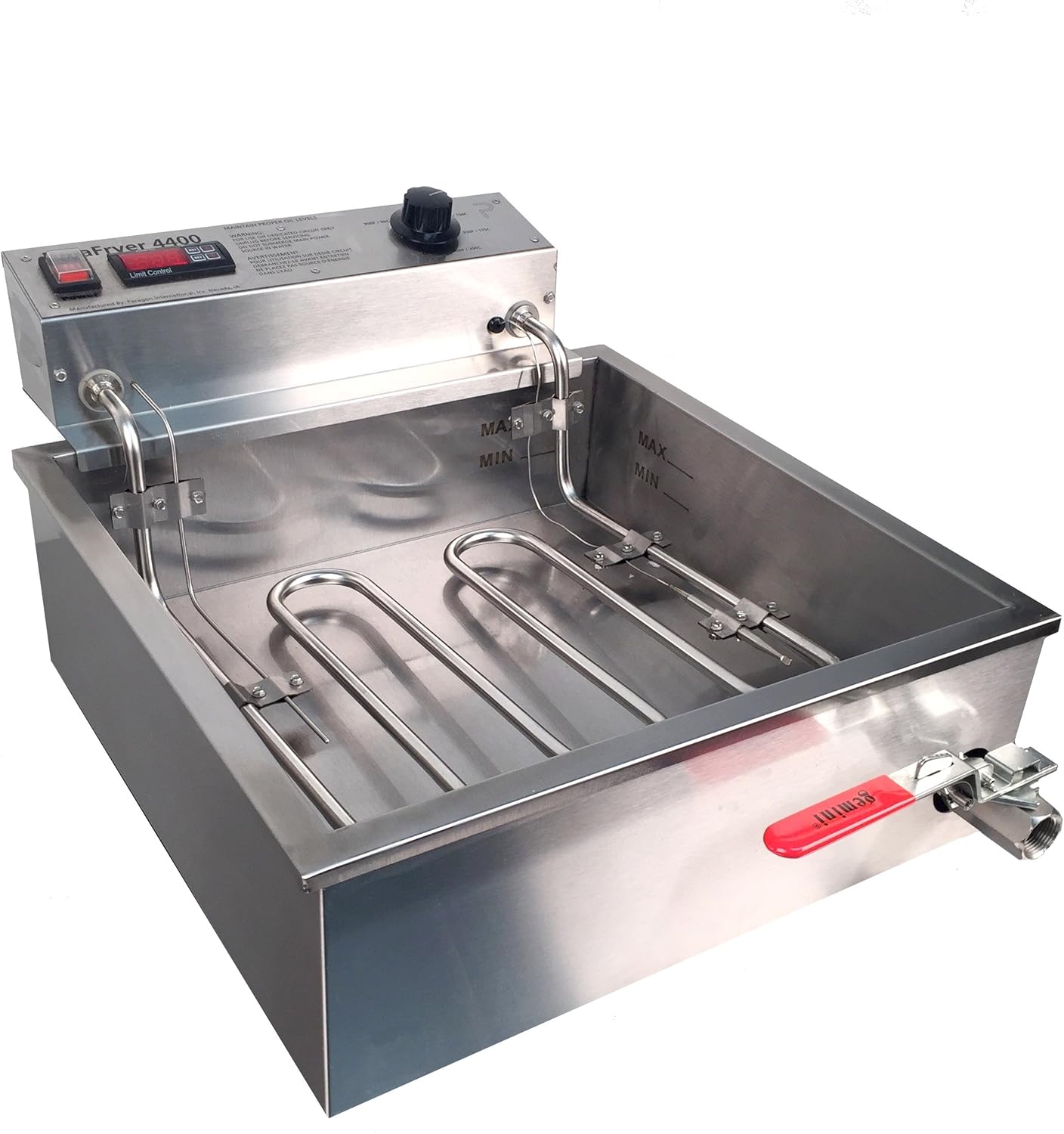 Paragon - Manufactured Fun Funnel Cake Fryer Machine for Professional Concessionaires Requiring Commercial Quality & Construction 25 Pound Oil Capacity 4400 Watts Electric 220 Volt Requires 6-20 Receptacle, Silver, Large