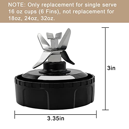 6 Fins Blender Blade Replacement for Nutri Ninja BL660 BL770, 16 oz Cup I113