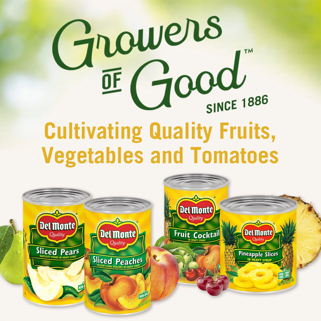 Del Monte Sliced Peaches, No Sugar Added, 14.5 oz, 6 Pack Q2635