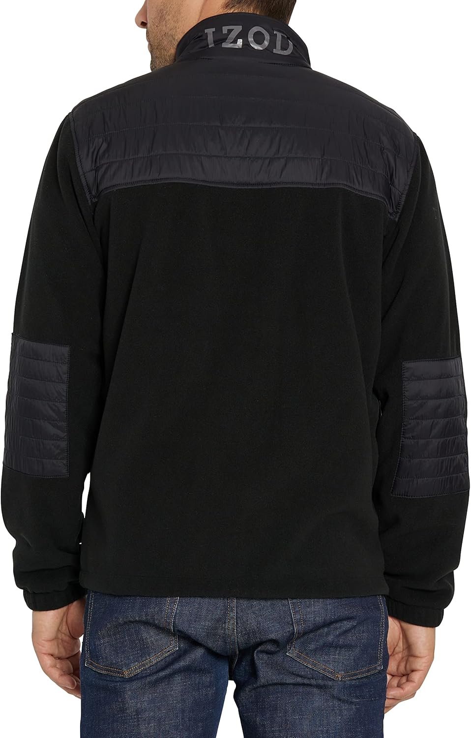 IZOD Men's Fleece Jacket with Nylon Trim, Black, XX-Large E867645