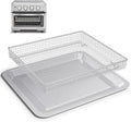 Stainless Steel Baking Tray Pan and Air Fryer Basket Compatible with Cuisinart Airfryer TOA-060 and TOA-065