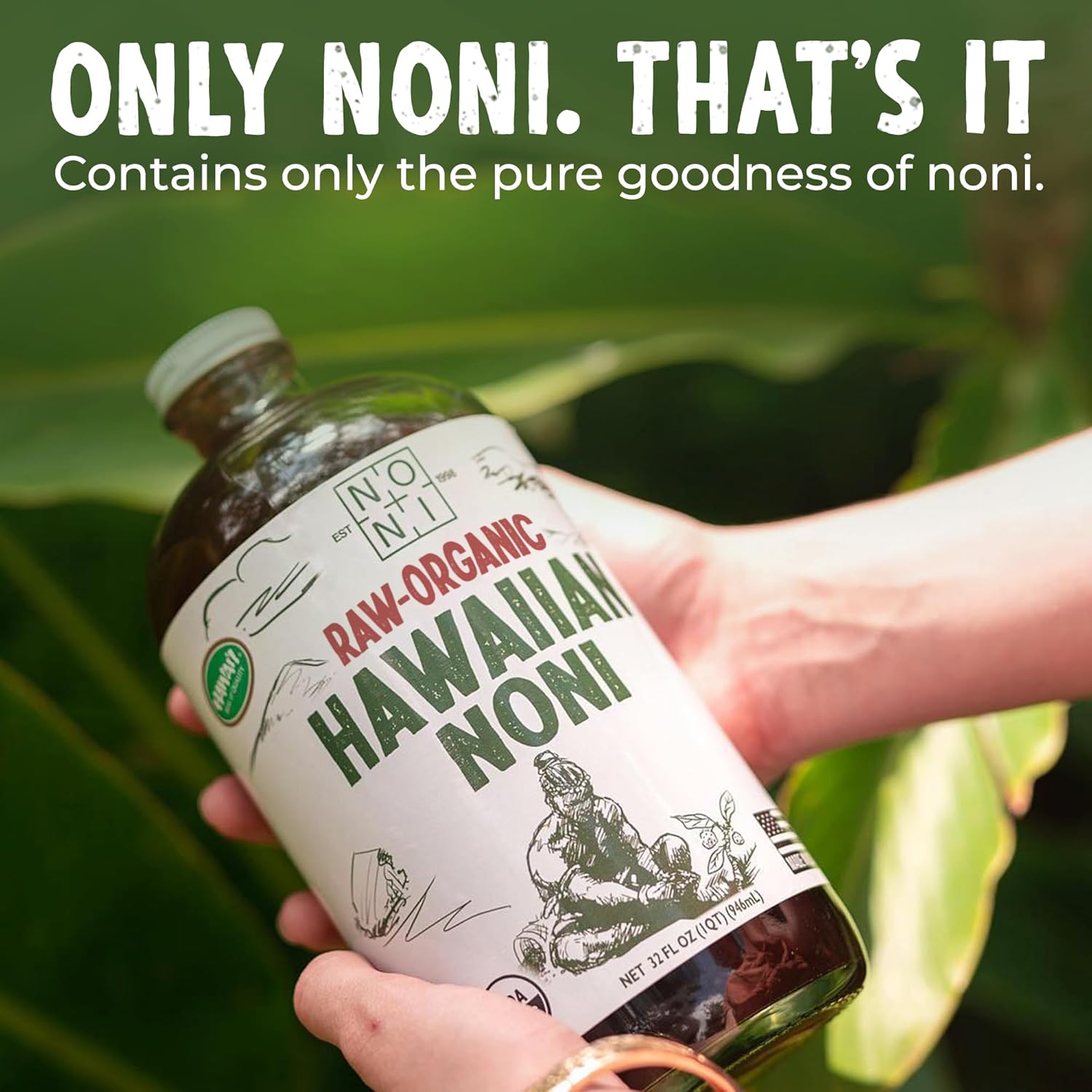 Healing Noni 32oz Organic Raw Noni Juice, 2-Pack V229