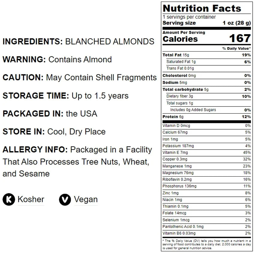 Blanched Almond Flour, 12 Pounds, Kosher, Vegan by Food to Live Z659