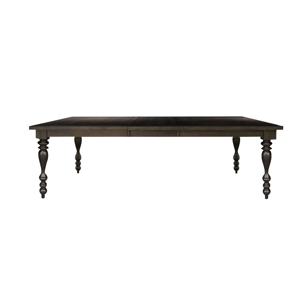 Grayish Brown Finish Birch Veneer Dining Table with Draw Leaf L393