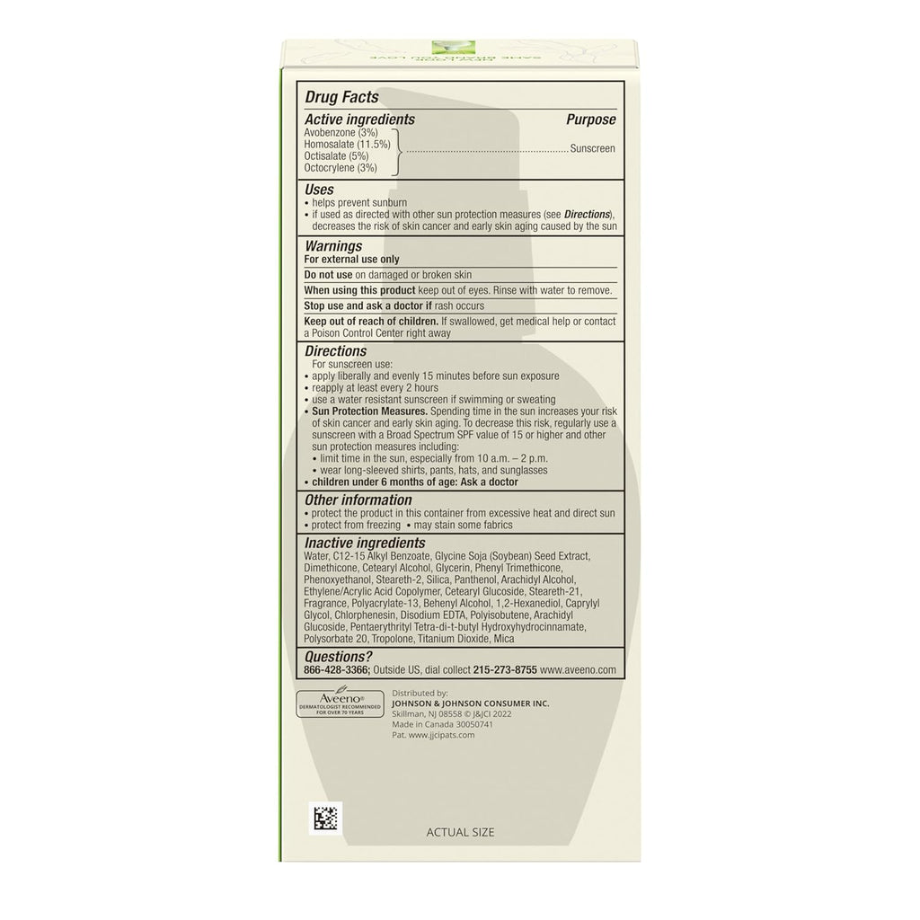 Aveeno Positively Radiant Daily Face Moisturizer SPF 15, Hydrating with Soy Extract, Oil-Free, 4 FL OZ O200928