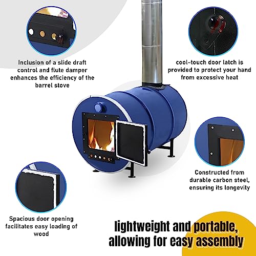 Double Barrel Stove Adapter Kit for 30-55 Gallon Drums K558