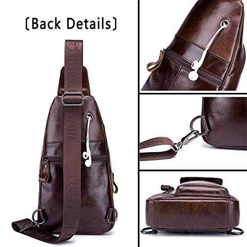 BULLCAPTAIN Men's Leather Crossbody Sling Bag N895