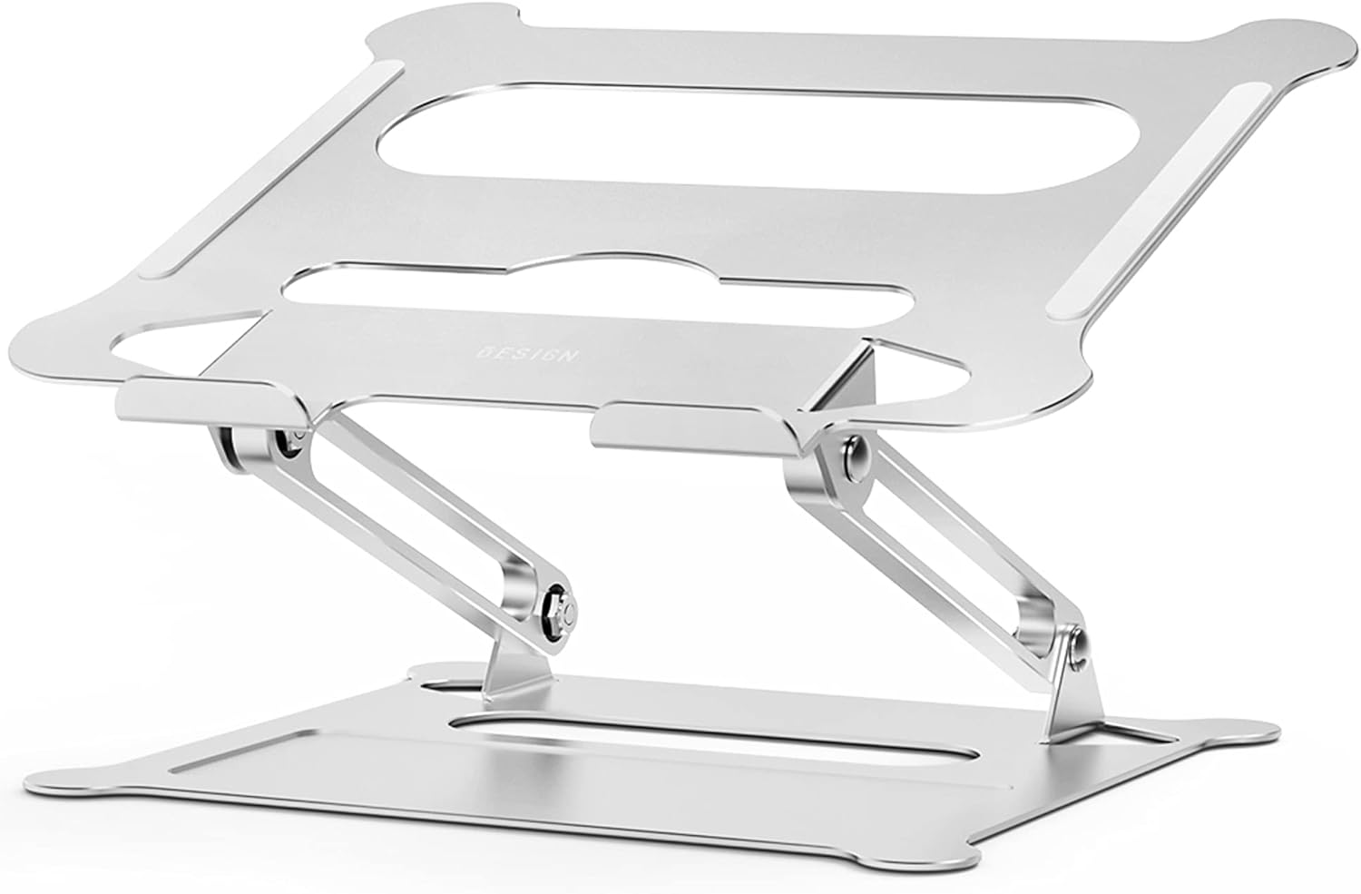 BESIGN LS05 Aluminum Laptop Stand, Ergonomic Adjustable Notebook Stand, Riser Holder Computer Stand Compatible with 10-15.6" Laptops (Silver)