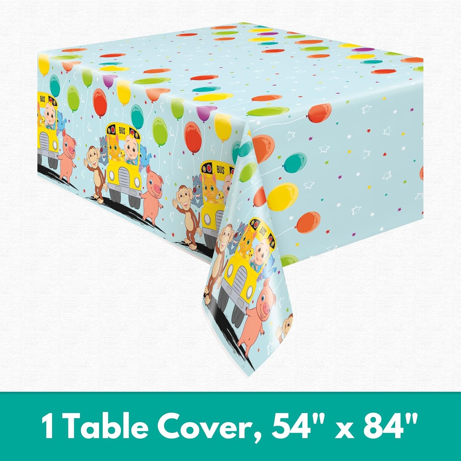 Cocomelon Birthday Party Supplies for 8 Guests - Plates, Napkins, Tablecloth K268