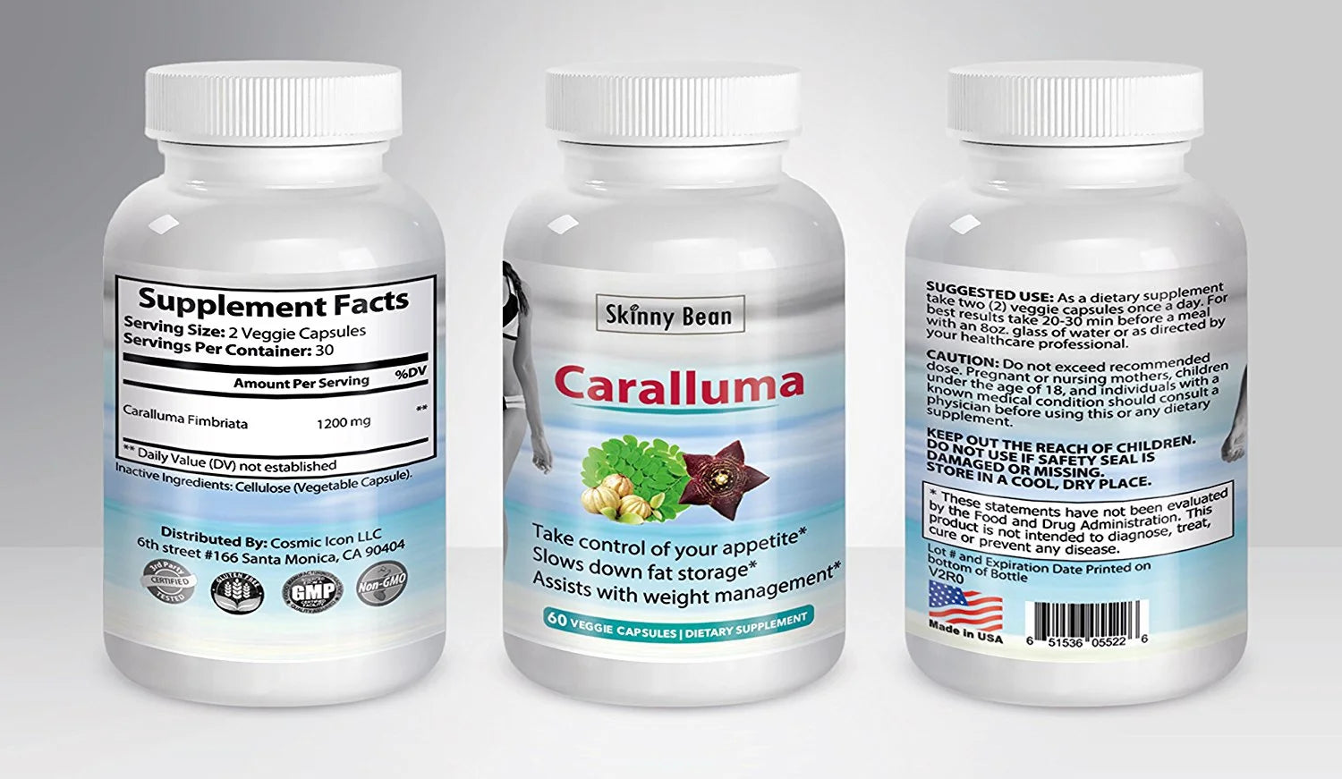 STRONG 1200mg Caralluma Fimbriata Extract Vegan Diet Pills P683