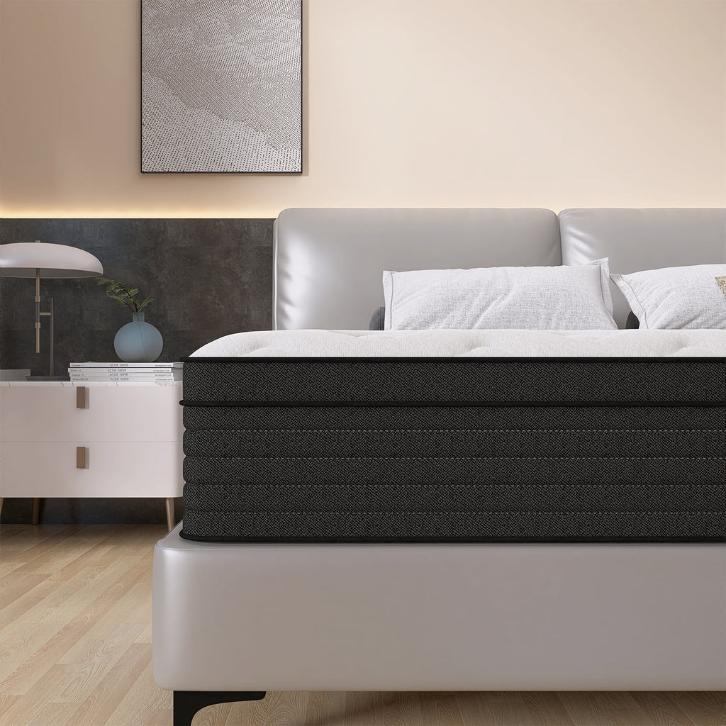 King Mattress, 14 Inch Memory Foam Mattress in a Box, Individual Pocket Spring Mattress with Motion Isolation and Pressure Relief, Medium Firm, CertiPUR-US