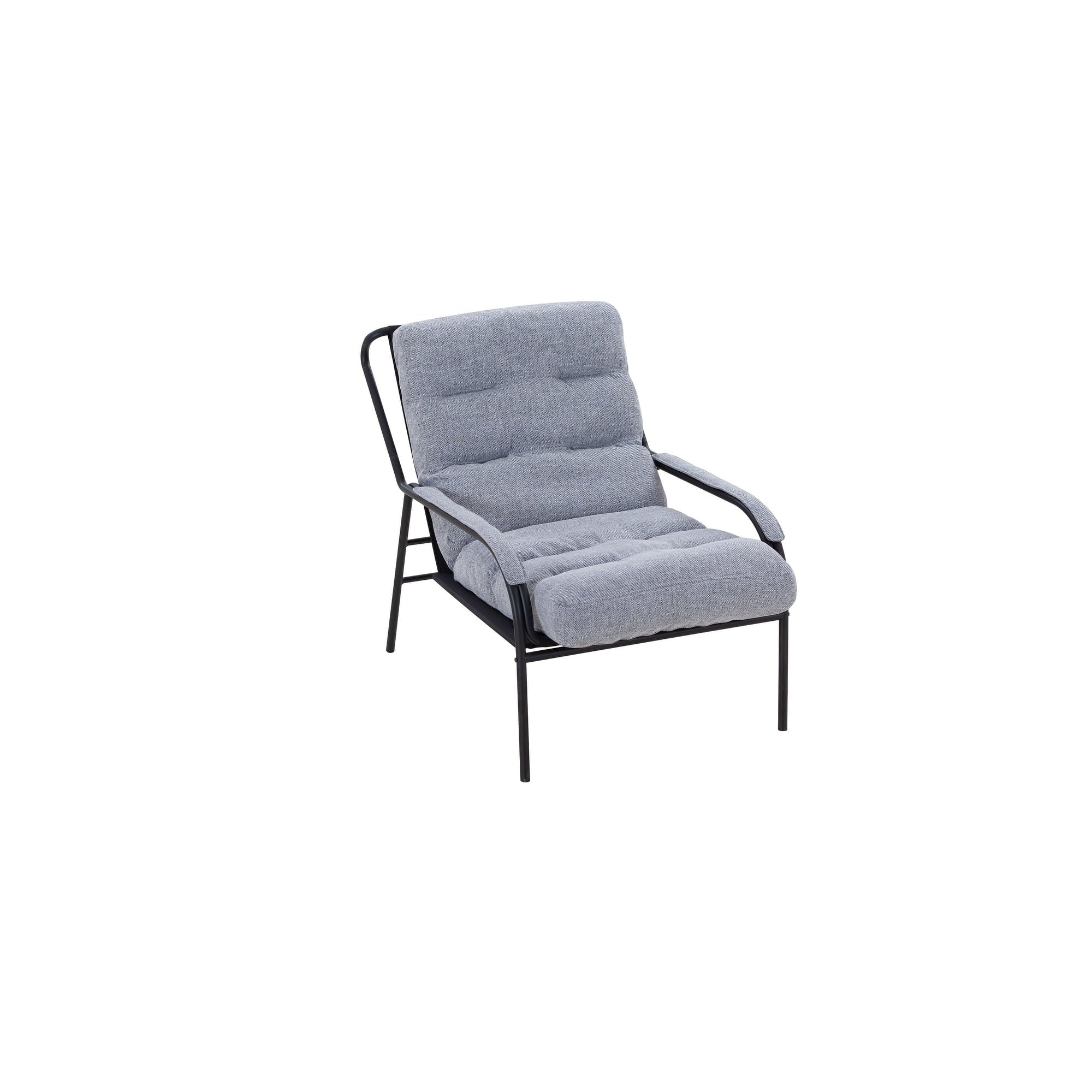 Navy Blue Lounge Recliner Chair with Metal Frame and Removable Cushion Y7150