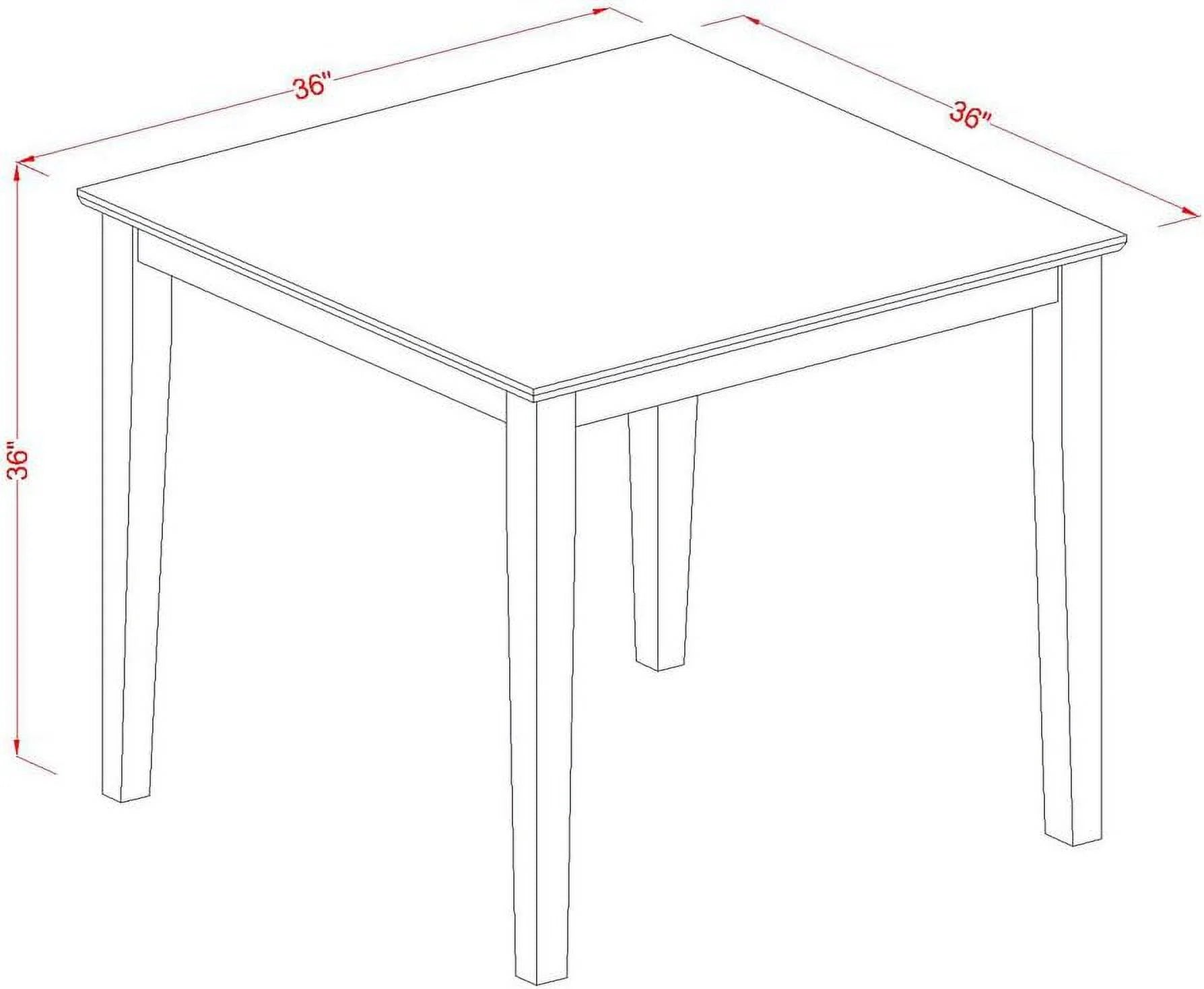 Square Kitchen Table and 2 Linen Dining Chairs, 3 Piece Set W9053