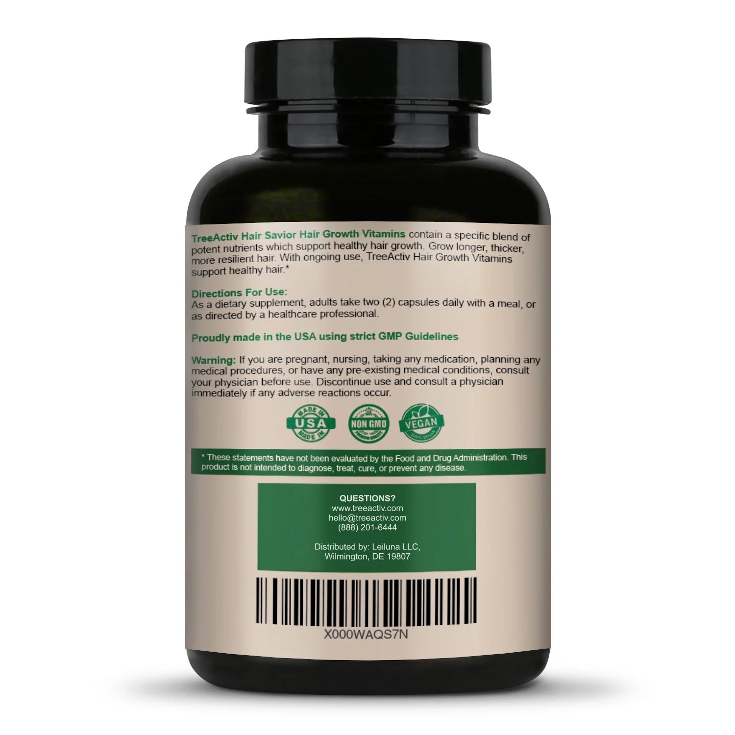 TreeActiv Hair Savior Biotin & Saw Palmetto Hair Growth Vitamins, 60 Capsules K871897