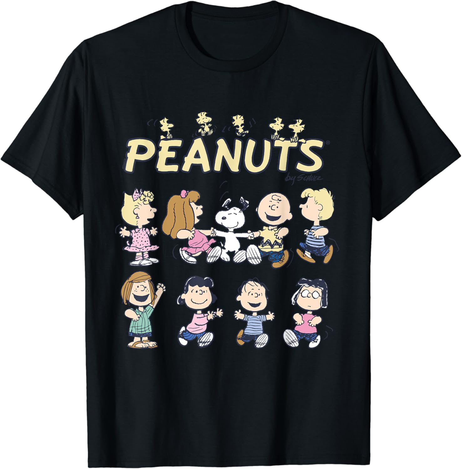 Peanuts Snoopy and friends dancing,Short Sleeve T-Shirt
