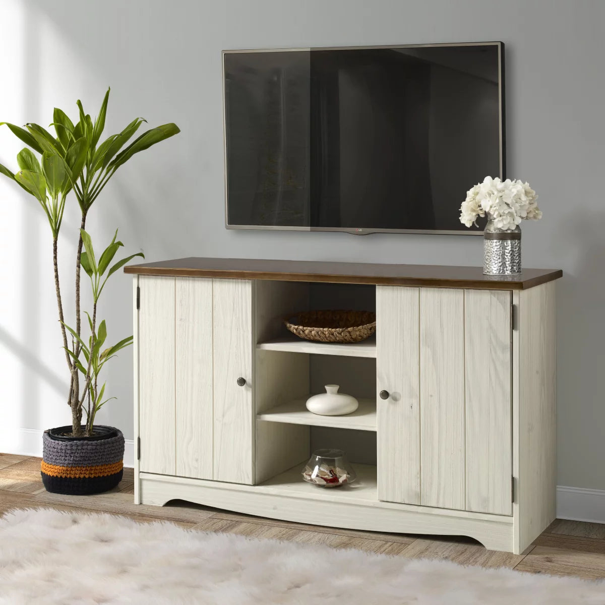 CADB920 Wood Buffet Sideboard White Distressed S691