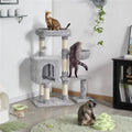 Topeakmart 38″ Cat Tree w/ Condo Perch Basket Scratchers, Light Gray