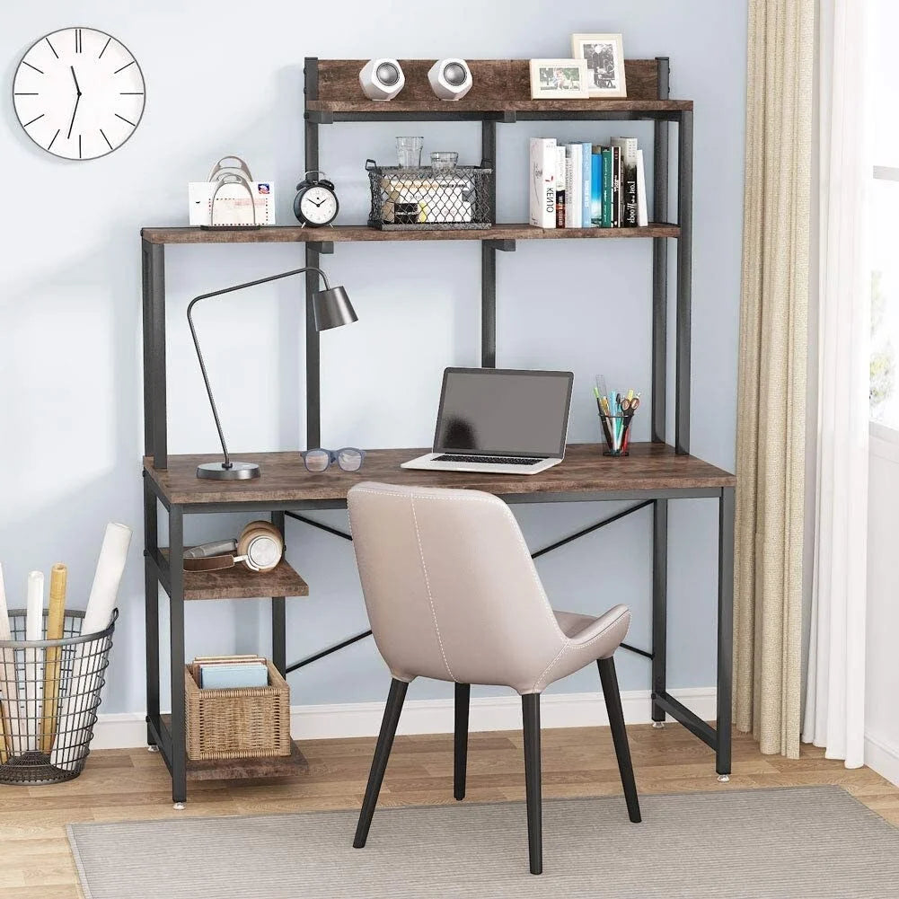 Computer Desk with Storage Hutch for Home Office Black B2810