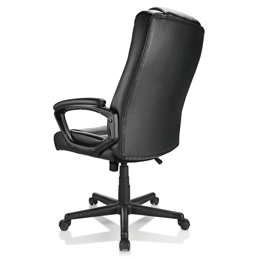 Realspace Hurston Bonded Leather High-Back Executive Chair, Black F64468