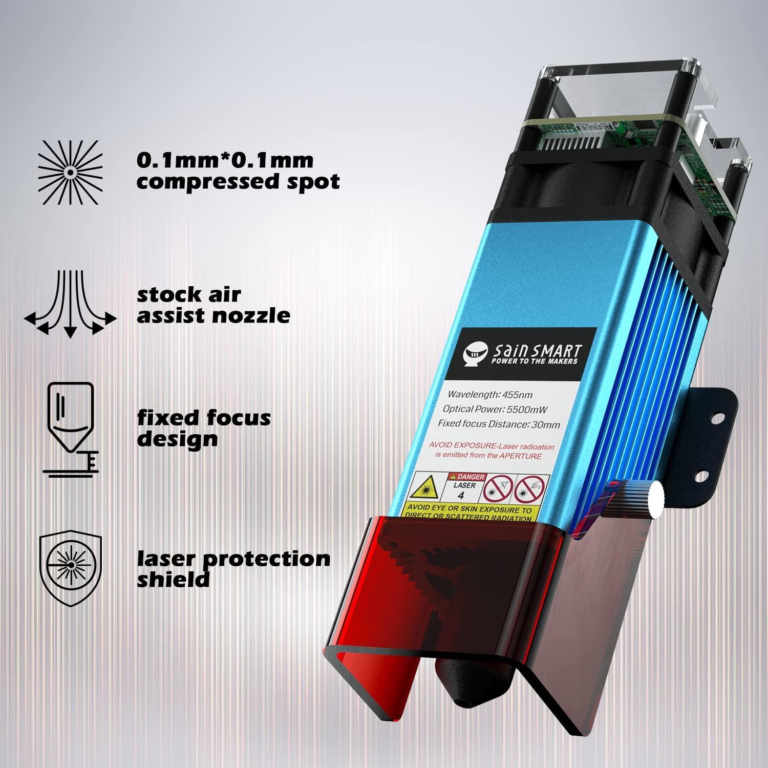 Genmitsu CFL55 Compressed Spot Laser Module, 5.5W FAC for Genmitsu CNC Routers R7996